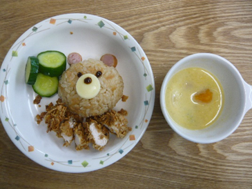 ４・５月生まれのお誕生日会メニュー 制作裏話　くまさんご飯・クリスピーチキンの作り方